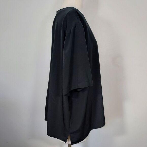 Maggie Barnes Black Dressy Blouse Keyhole Back Boxy Flowy Womens Plus Size 4X - Picture 5 of 11